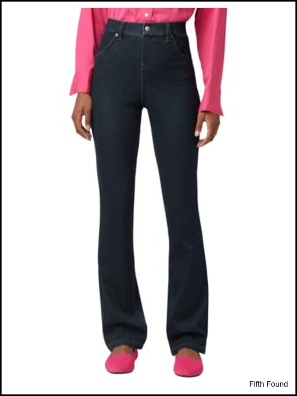 HUE Ultra Soft High Waist Denim Leggings Pull On Bootcut Full Length